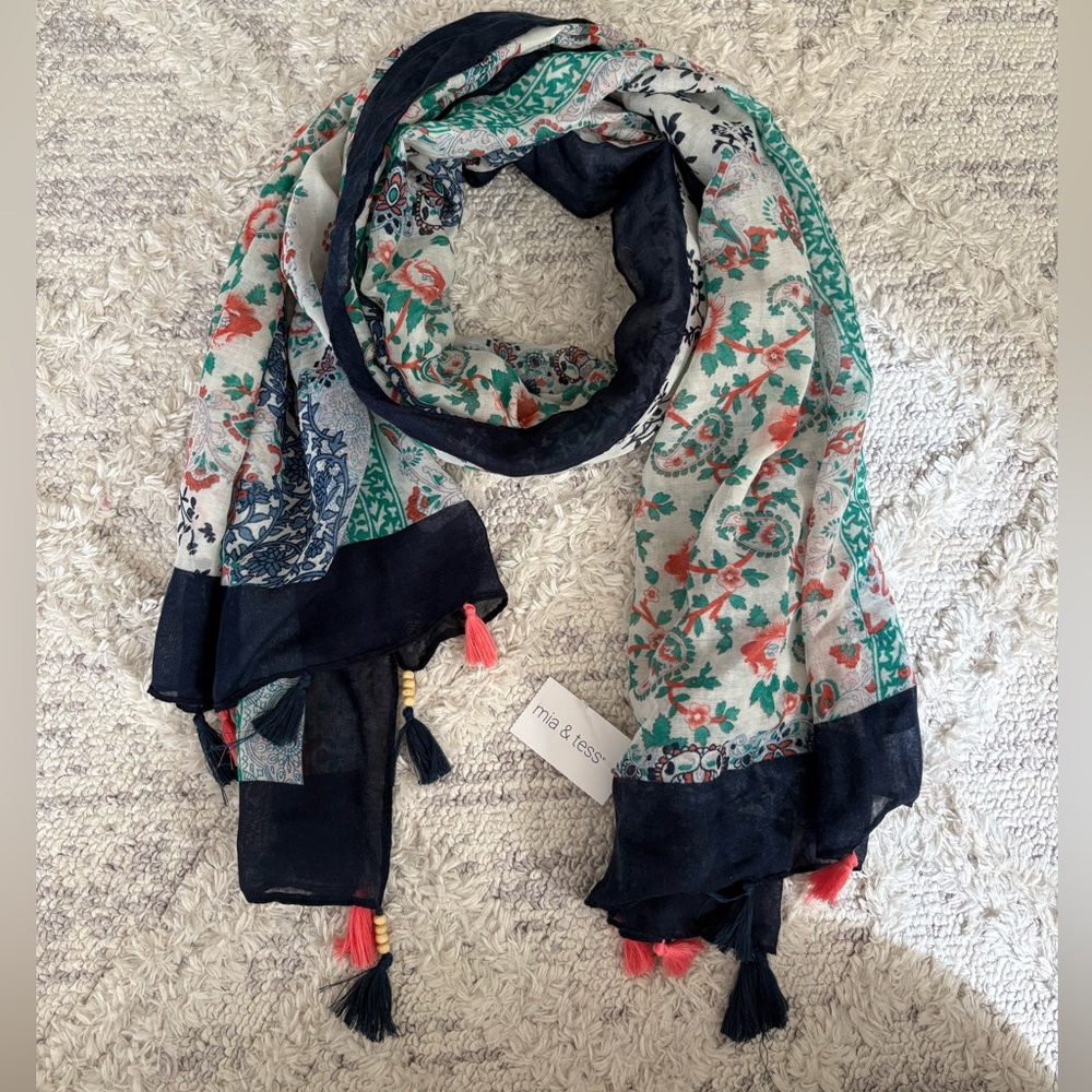 Mia and Tess Floral Multi-Color Scarf